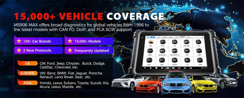 Autel Maxisys MS906 Max Diagnostic Scanner Advanced ECU Coding 40+ Reset Services