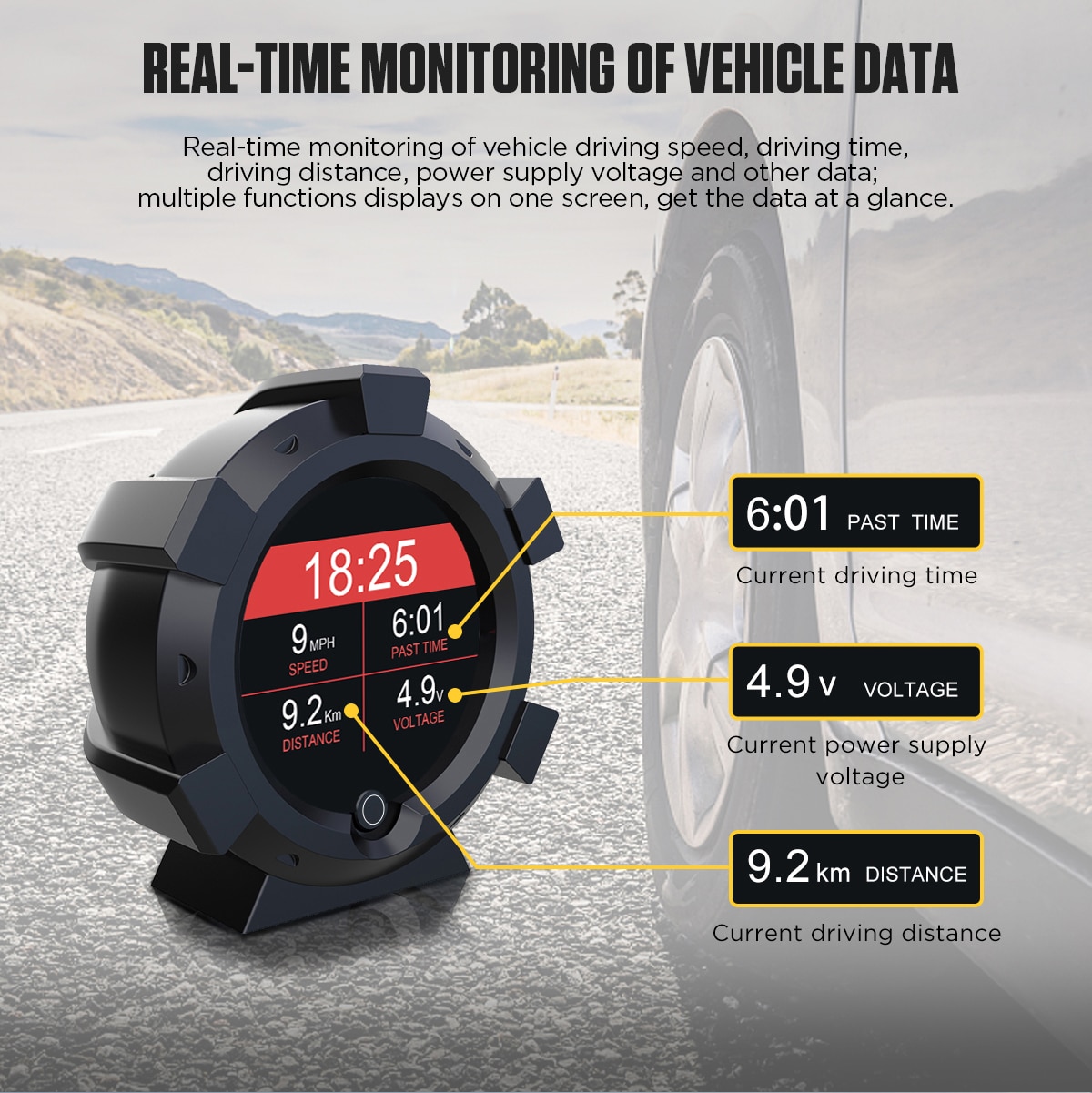 AUTOOL X95 Car Motorcycle GPS Speed Meter Gauge