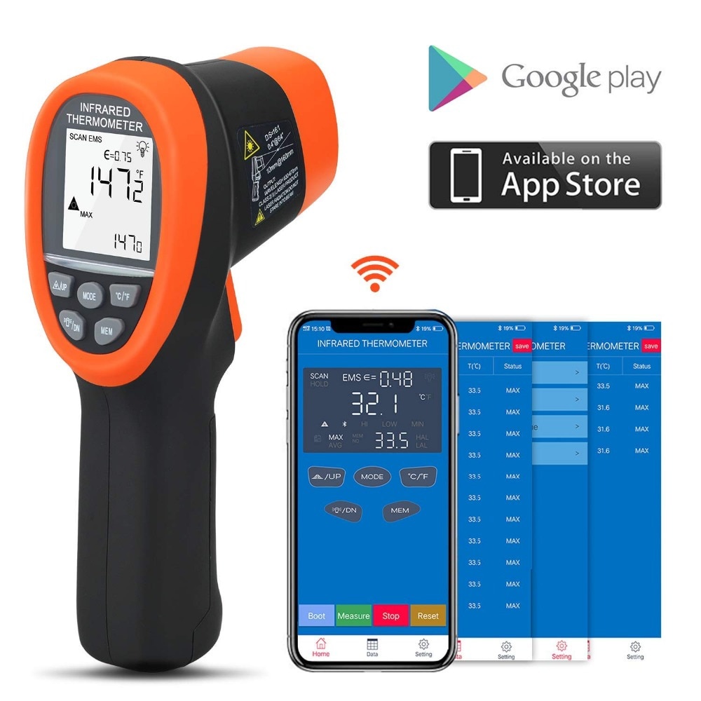 BT-985C-APP Bluetooth 12:1 Digital Infrared Thermometer