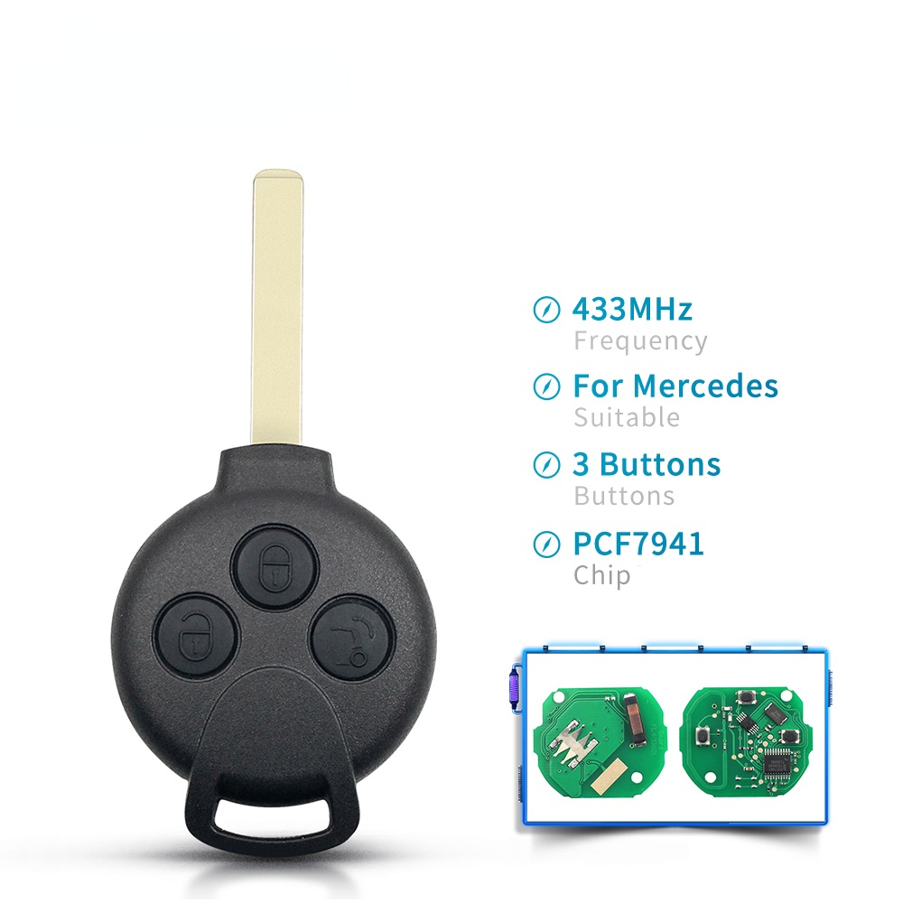 Car Remote Key 433Mhz ID46 Chip Fit 3 Buttons 