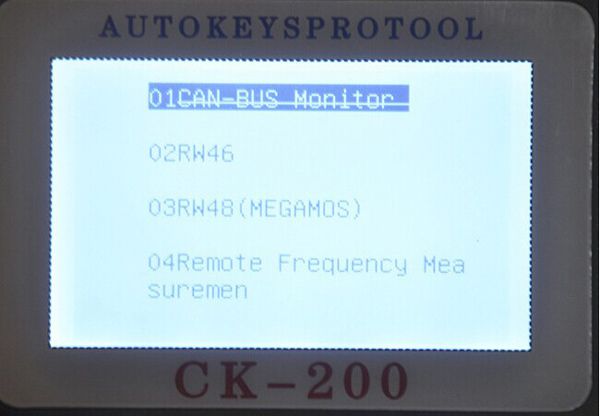CK-200 Key Programmer Screen Display 3