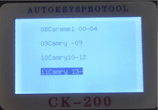 CK-200 Key Programmer Screen Display 5