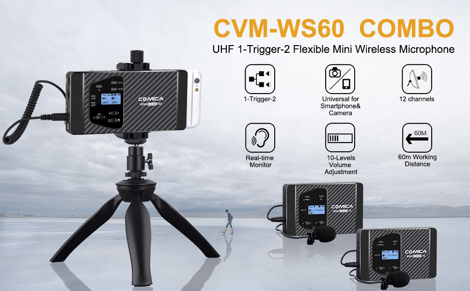 CVM-WS60 Dual Channel Wireless Lavalier 