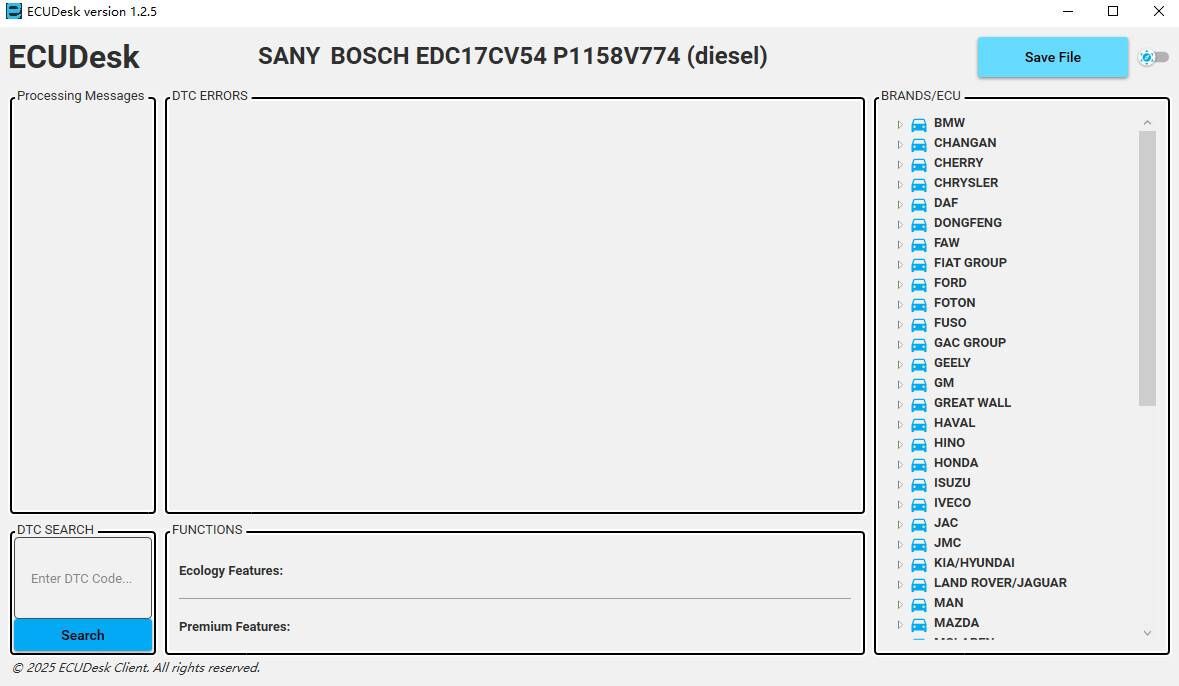 ECUDesk Multi Function Software for EGR DPF SCR (AdBlue) NOx CAT SAP EVAP Flaps DTC OFF