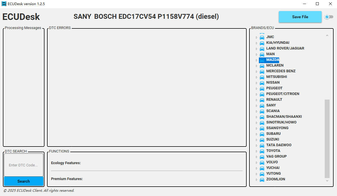 ECUDesk Multi Function Software for EGR DPF SCR (AdBlue) NOx CAT SAP EVAP Flaps DTC OFF