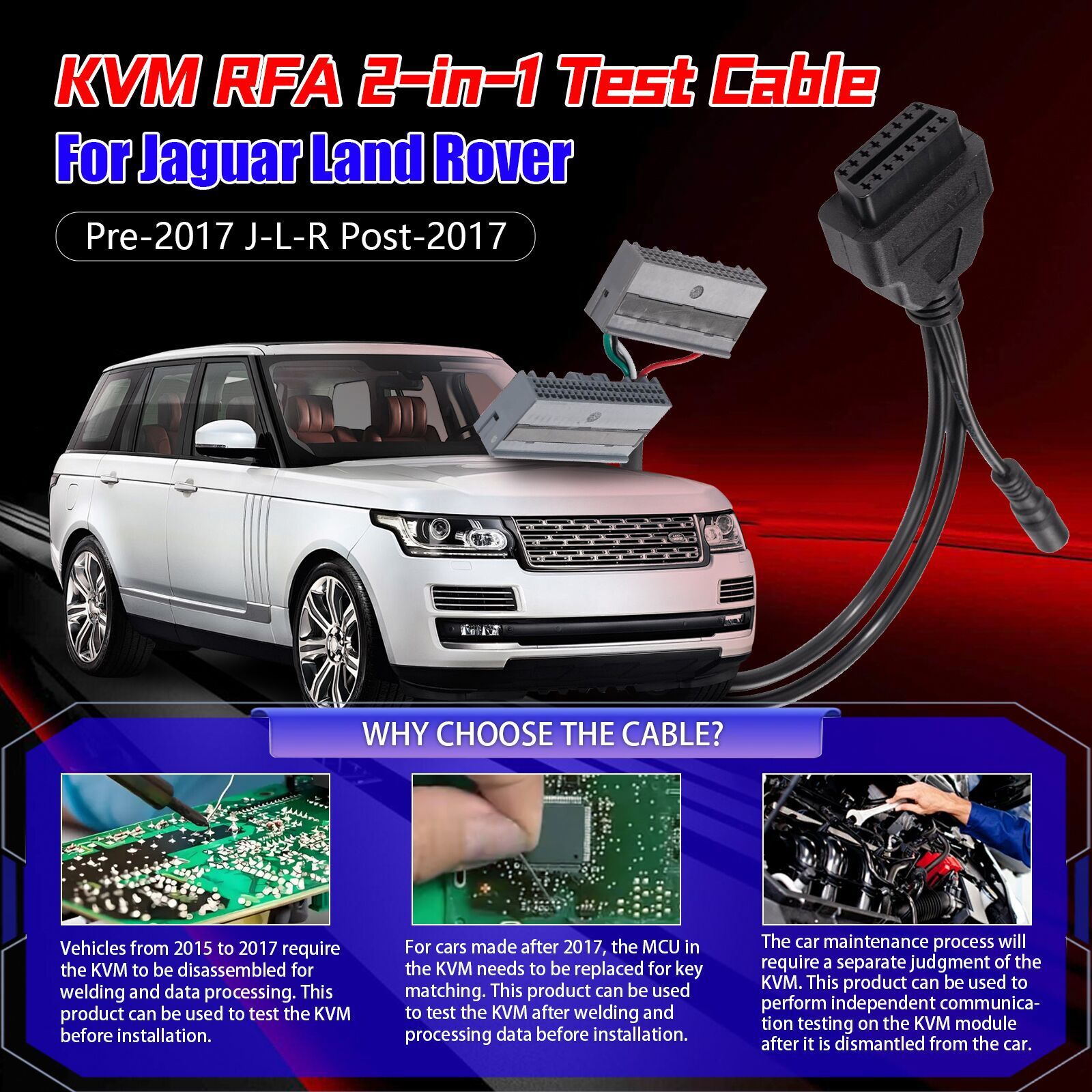 GODIAG KVM RFA 2-in-1 Test Cable for Jaguar Land Rover Pre-2017 Post-2017