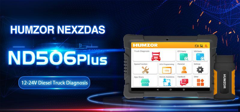 Humzor NexzDAS ND506 Plus Full Version 10 Inch Tablet for 12V-24V Diesel