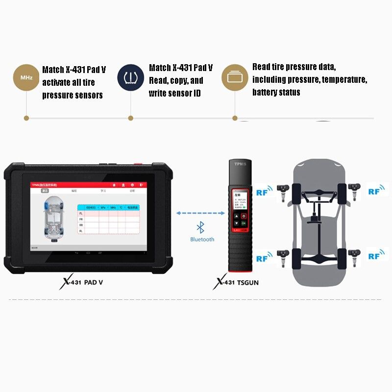 Launch X431 TSGUN Wand TPMS Tire Pressure Detector 