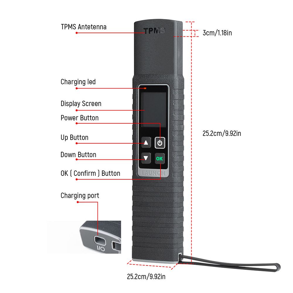 Launch X431 TSGUN Wand TPMS Tire Pressure Detector 