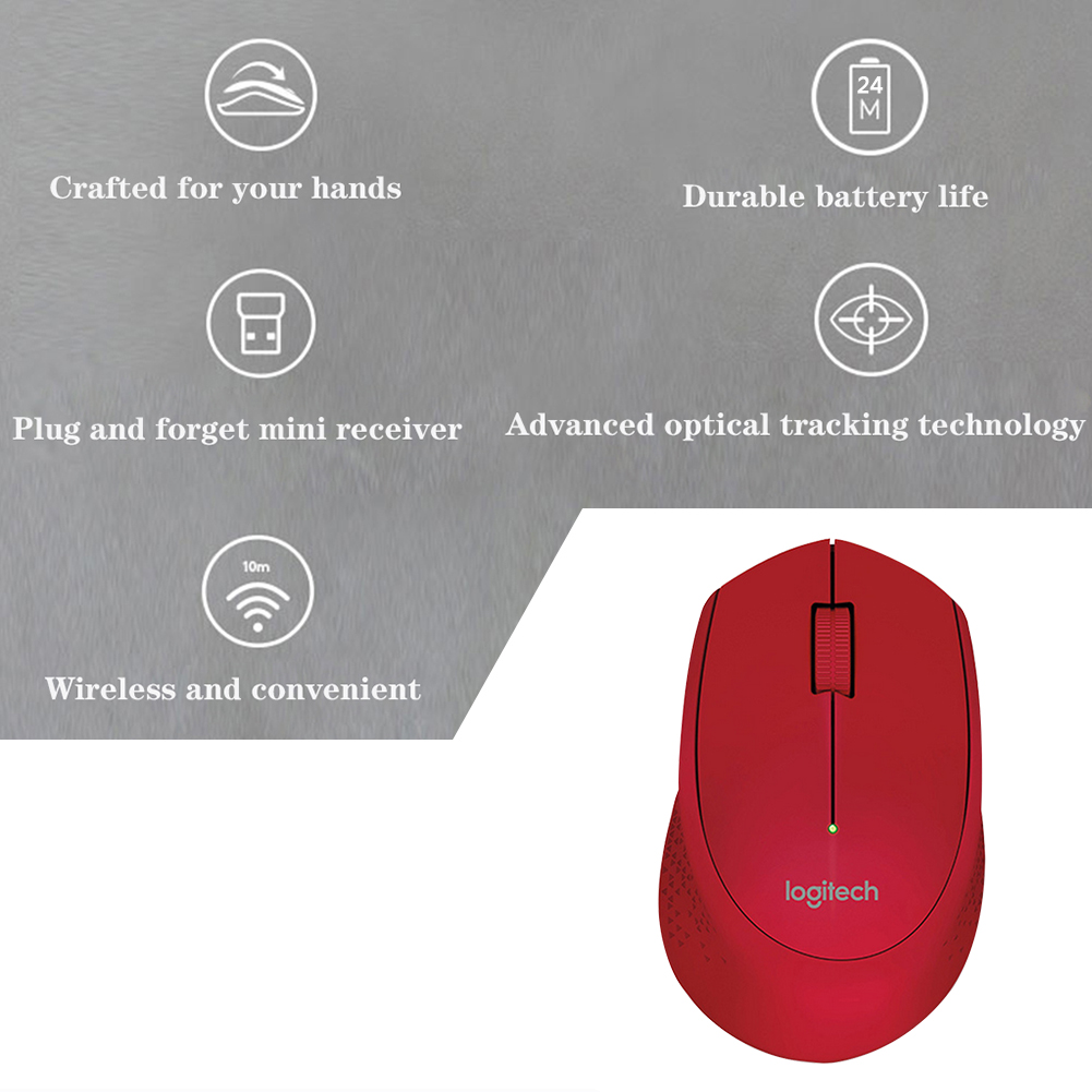 Logitech M280 Wireless Mouse 1000DPI 3 Buttons Optical G