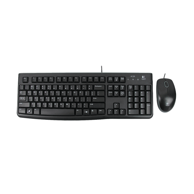 Logitech MK120 Wired Keyboard Mouse Combo Key Mice Sets 