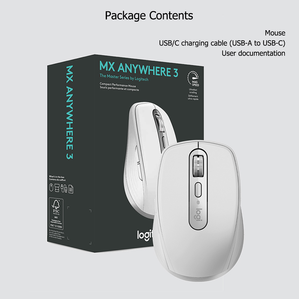 Logitech MX ANYWHERE 3 Wireless Mouse 4000DPI Compact Hi