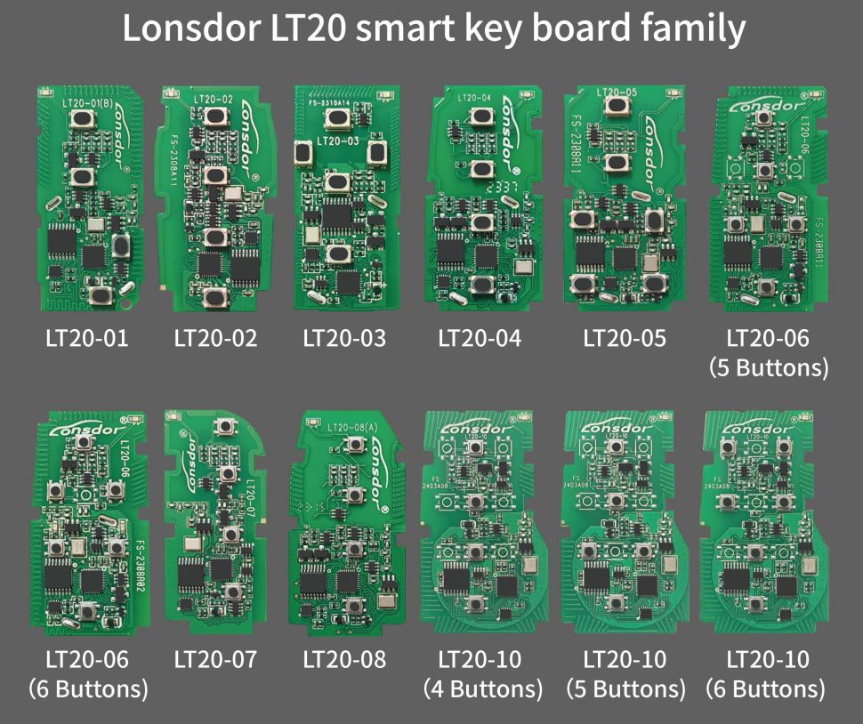 Lonsdor LT20 Series LT20-01/02/03/04/05/06/07/08/10 8A+4D Universal Smart Key 