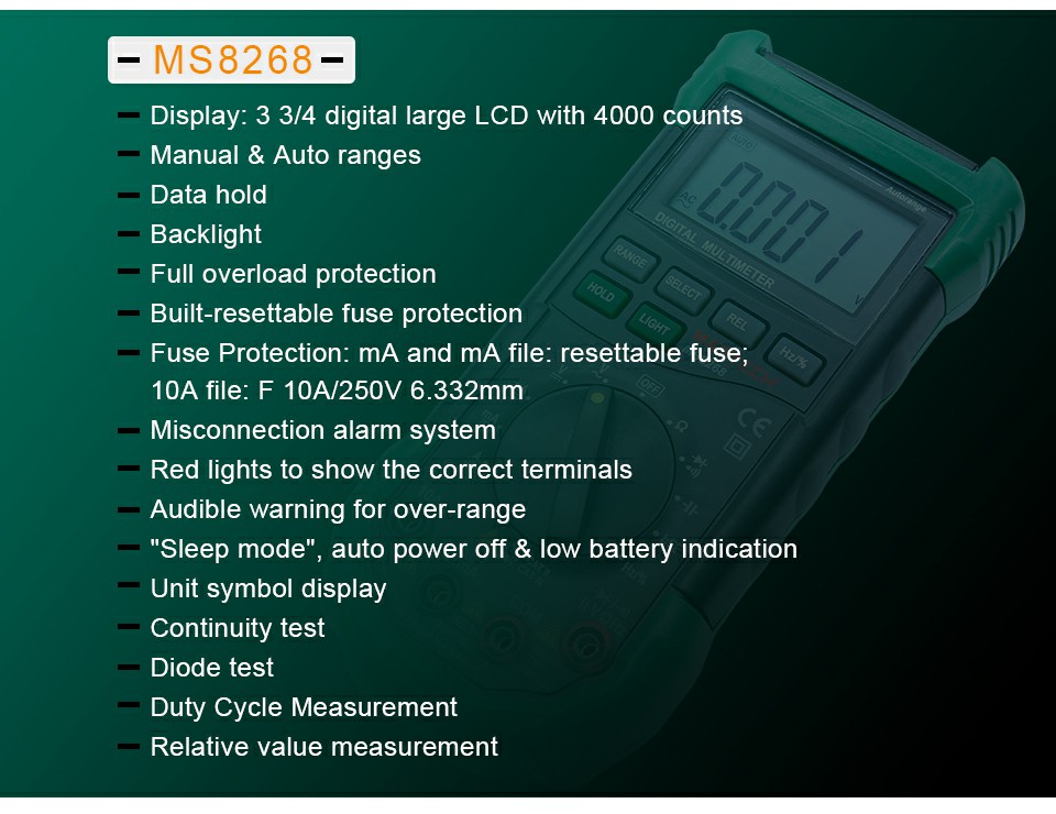 MS8268S Auto Range Digital Multimeter