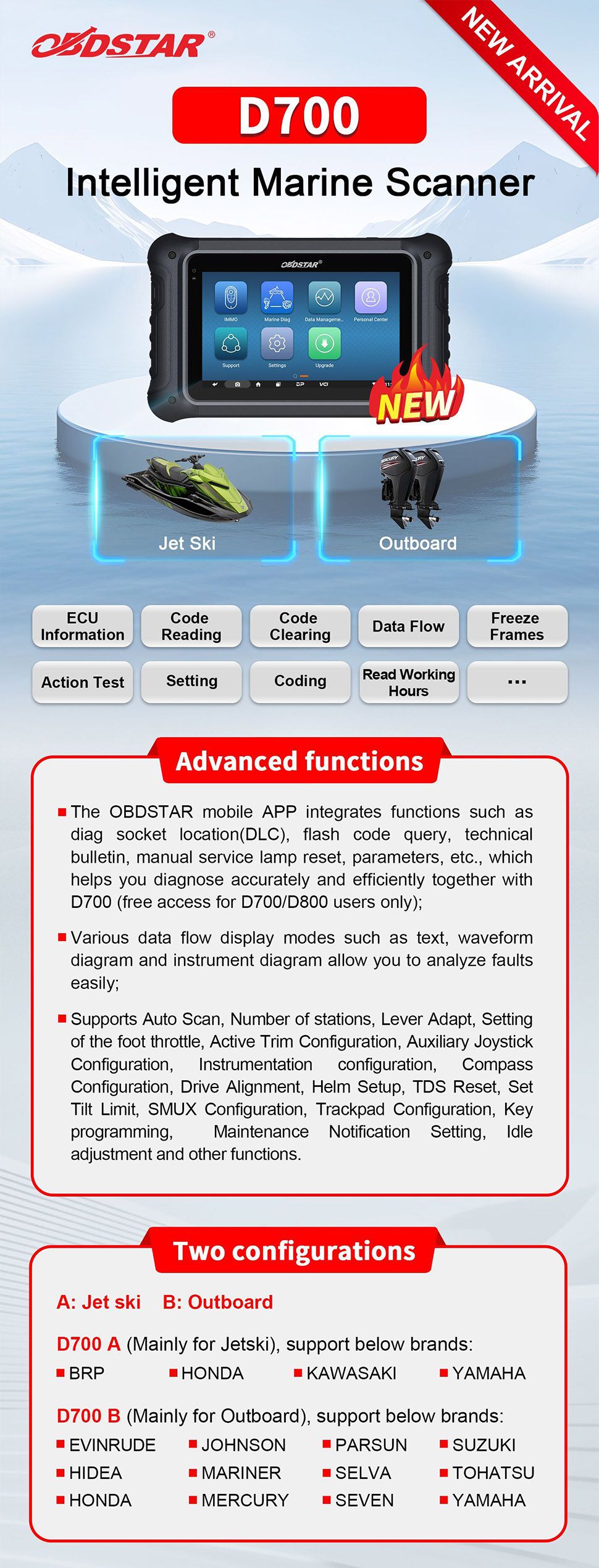 OBDSTAR D700 Intelligent Marine Scanner
