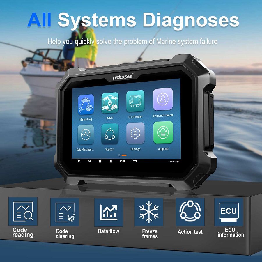 OBDSTAR D800 A+B+C+D Full Configuration Marine Diagnostic Tool for Jet Ski / Outboard / Inboard / Generator