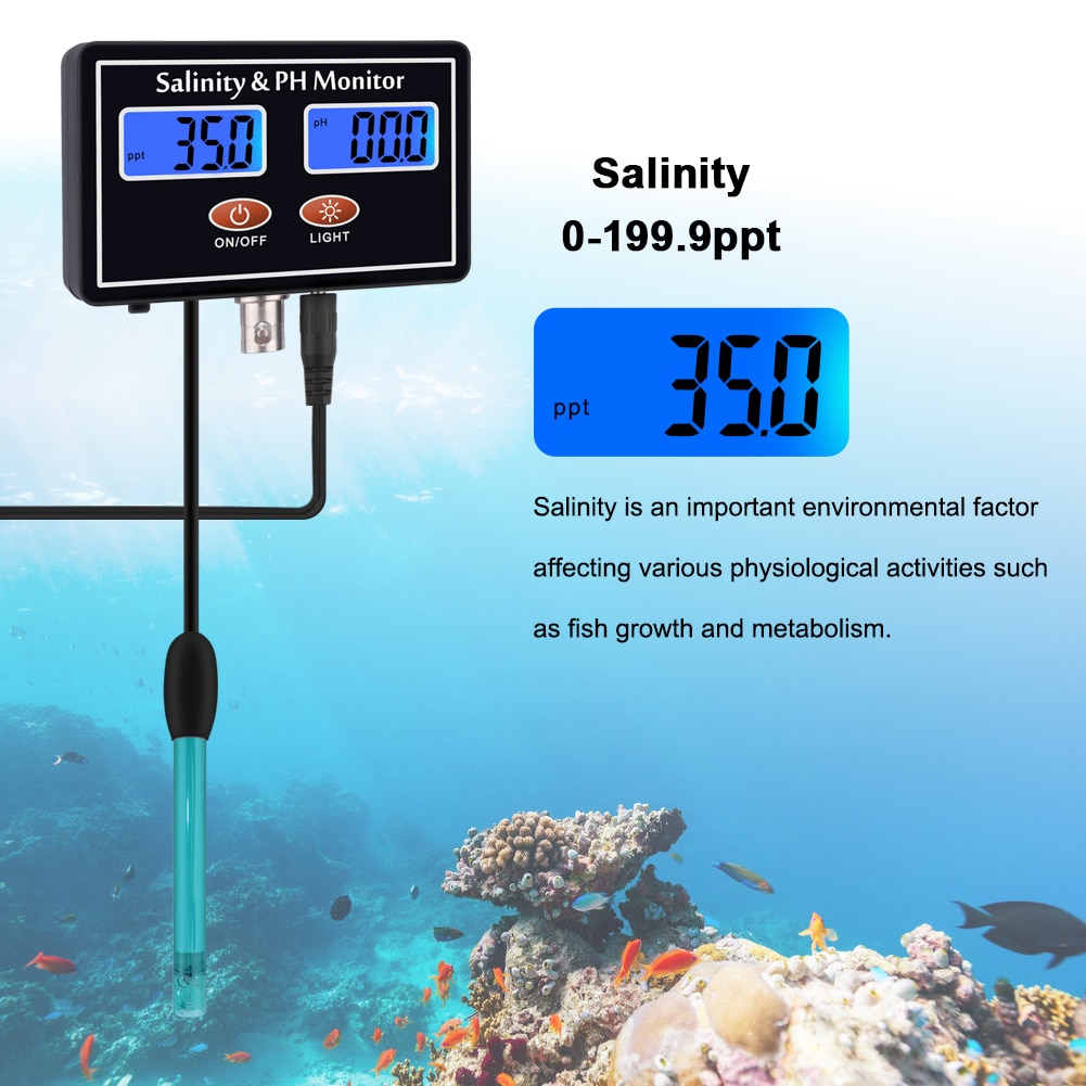 Online PH & Salinity Monitor 2 in 1 Tester