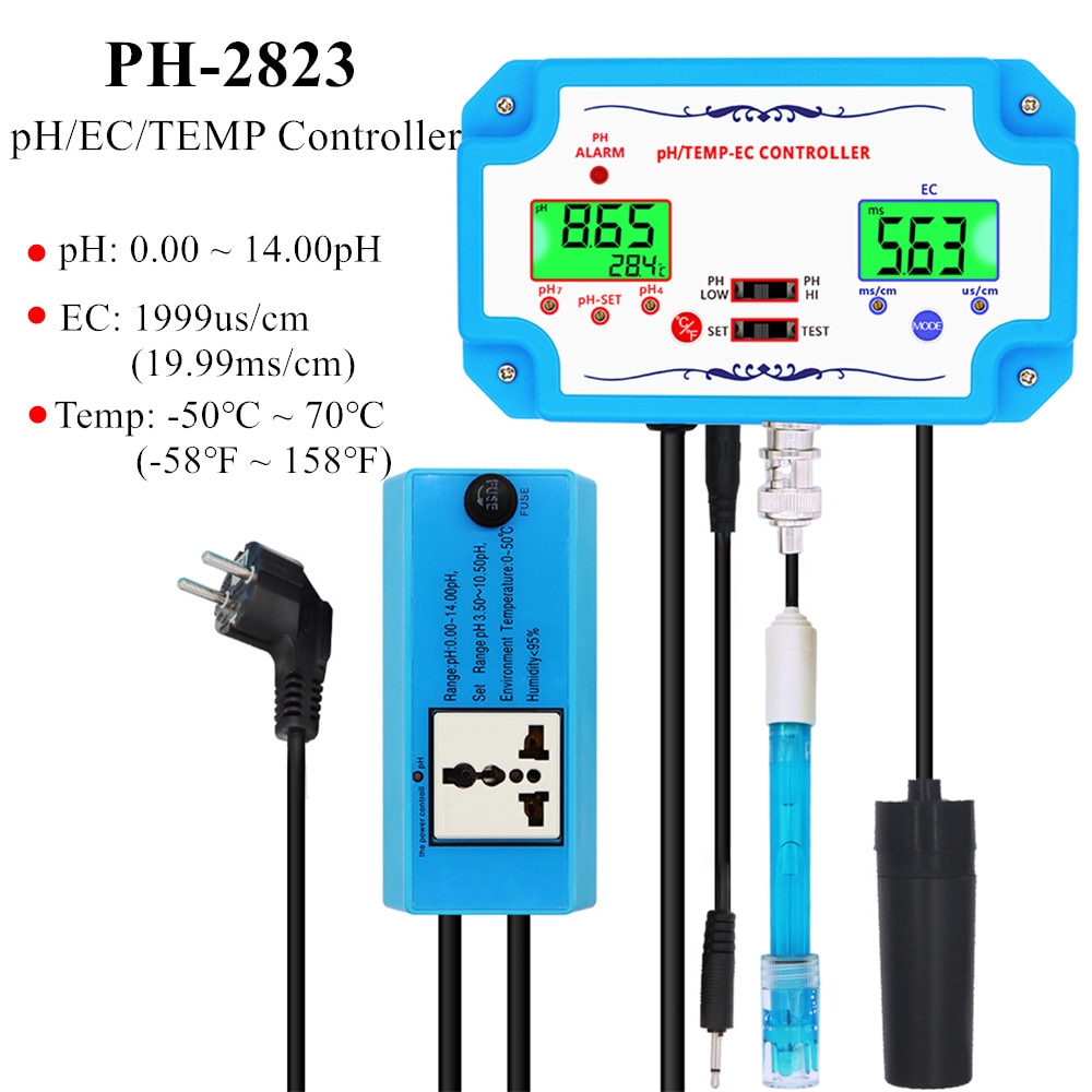 PH-2823 3 in 1 pH/TEMP/EC Controller 