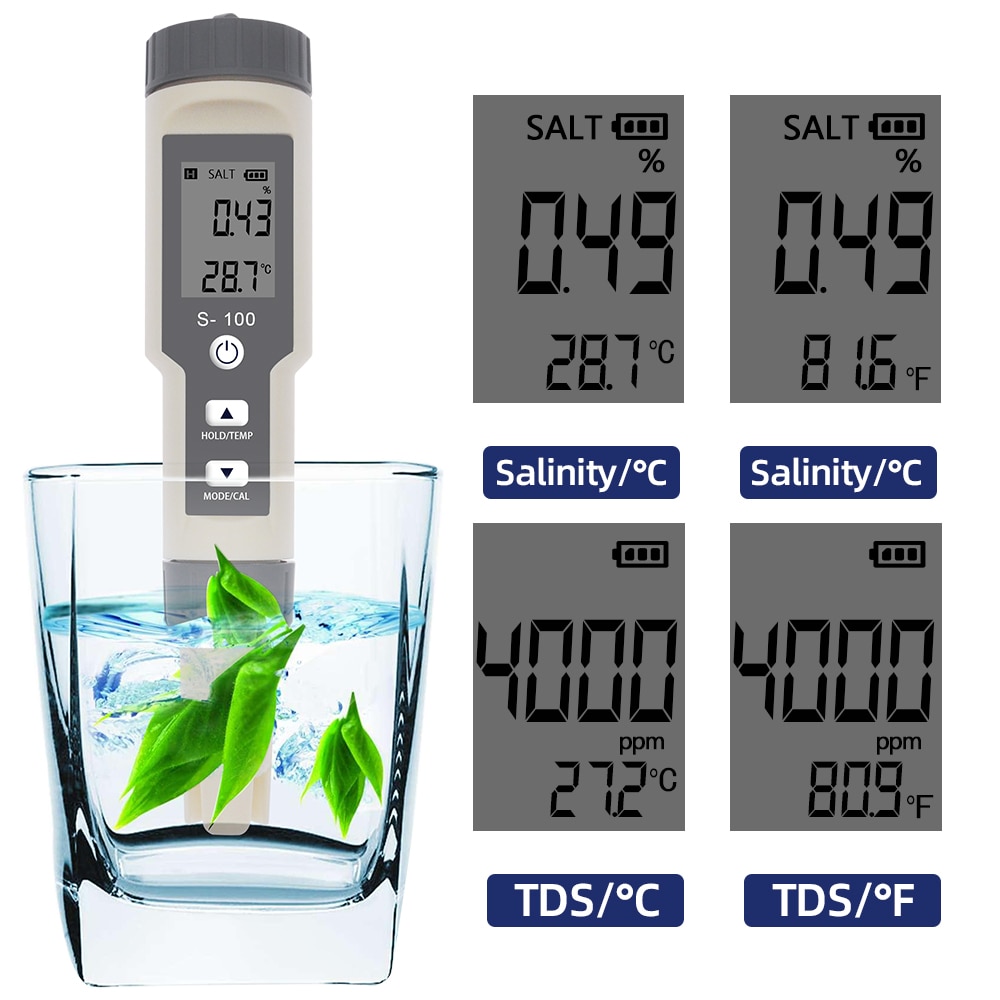 S-100 Salinometer Waterproof Salt Meter