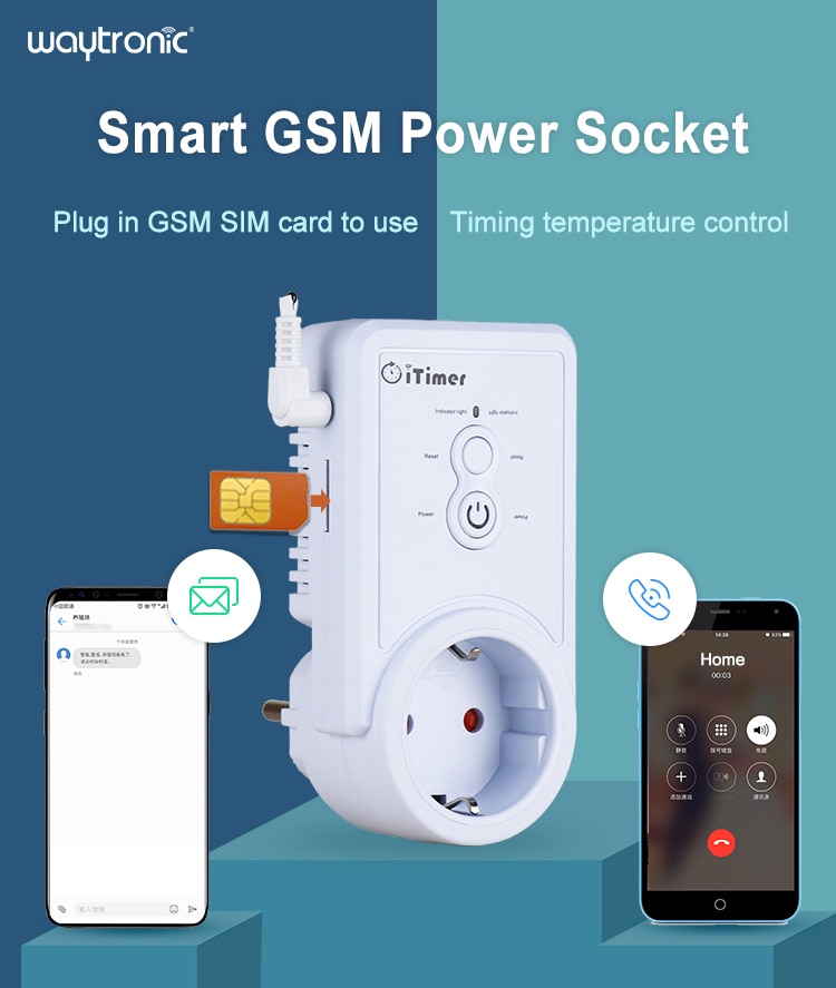 EU Plug GSM Smart Socket English Russian SMS Remote Cont