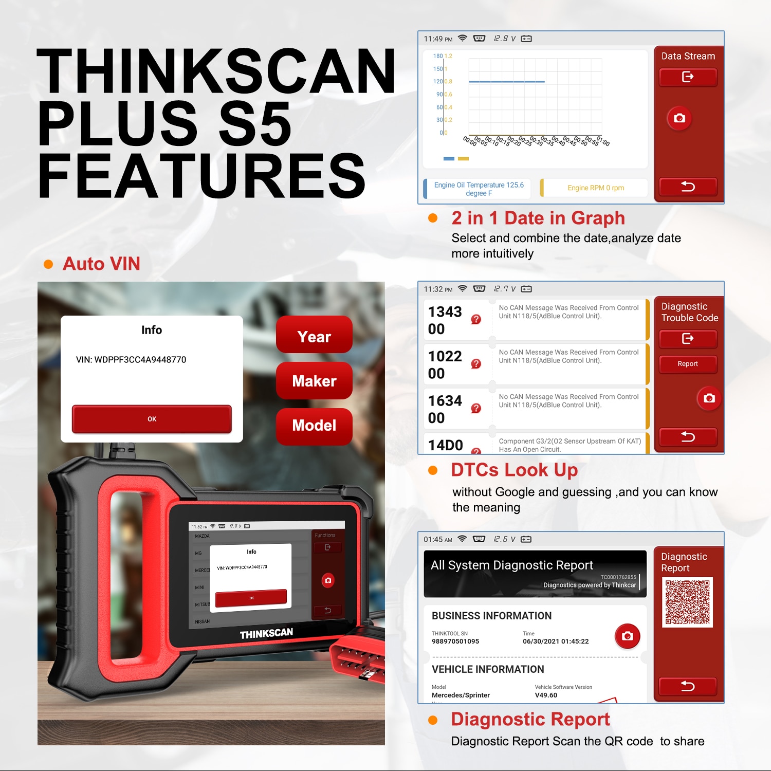 Thinkcar Thinkscan Plus S5 OBD2 Scanner