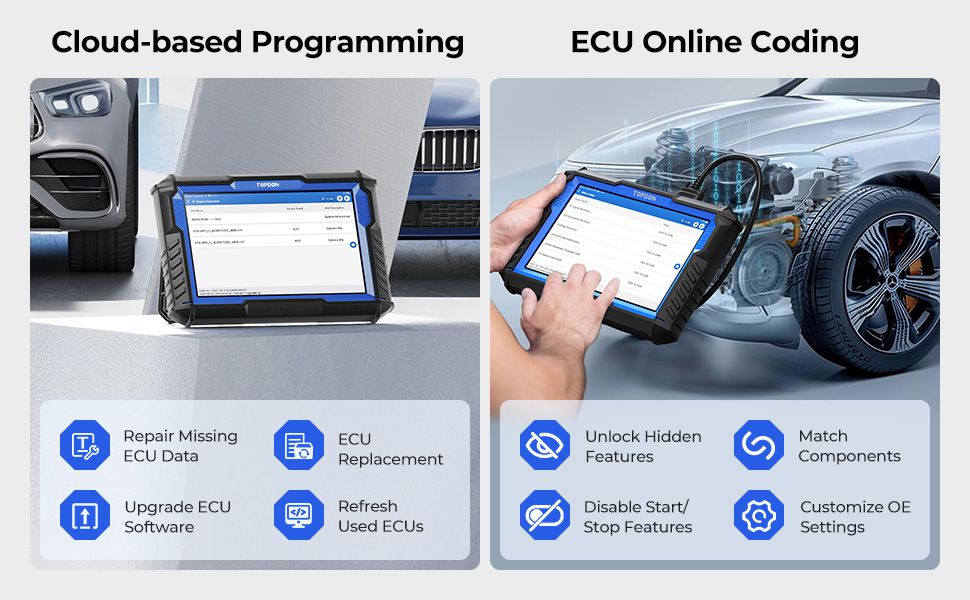 TOPDON Phoenix XLink Scanner Support ECU Coding Topology Mapping CAN-FD & DoIP, Full System Bidirectional Scanner 41+ Maintenance Services