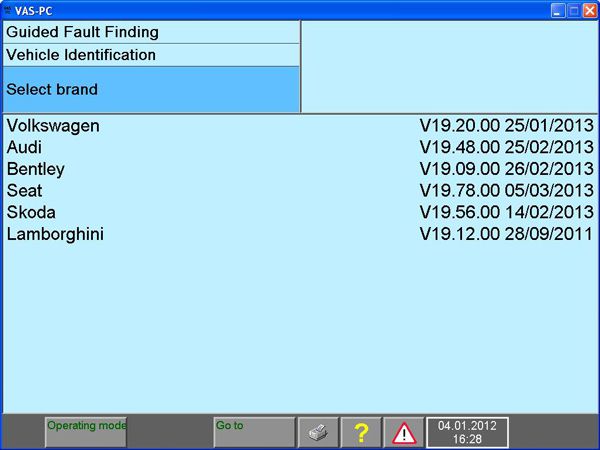 vas 5054a  vas-pc software display