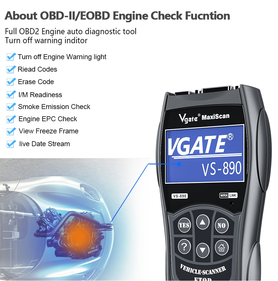 Vgate VS890 OBD2 Automotive Scanner