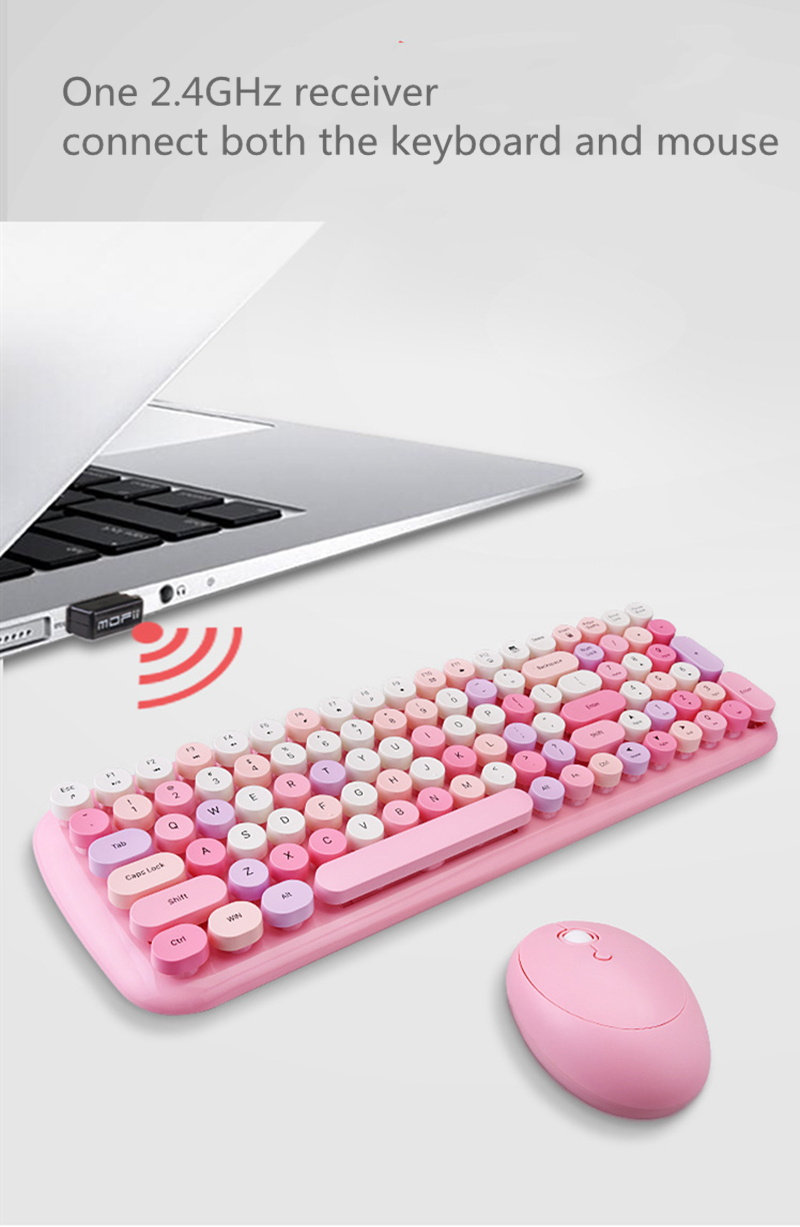 Wireless Keyboard Mouse Set 2.4G 1600DPI Wireless Mouse 