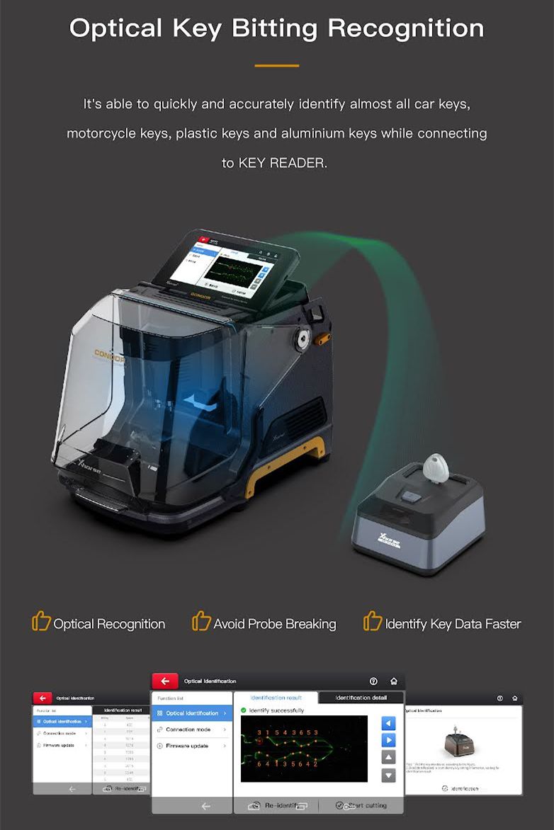 Xhorse Condor XC-Mini Plus II Key Cutting Machine Plus Key Reader XDKP00GL