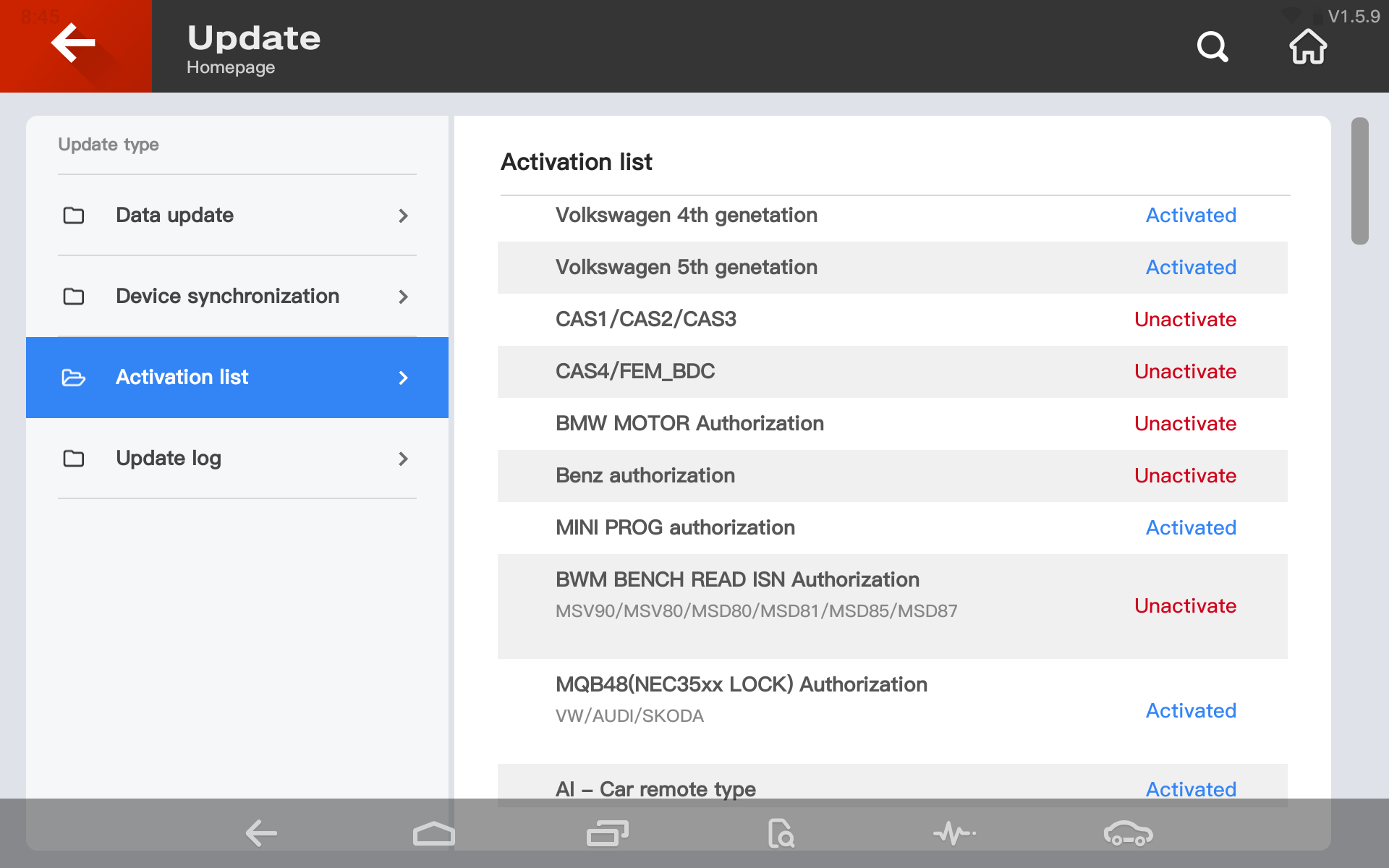 Xhorse Key Tool Plus VAG Version Activation List