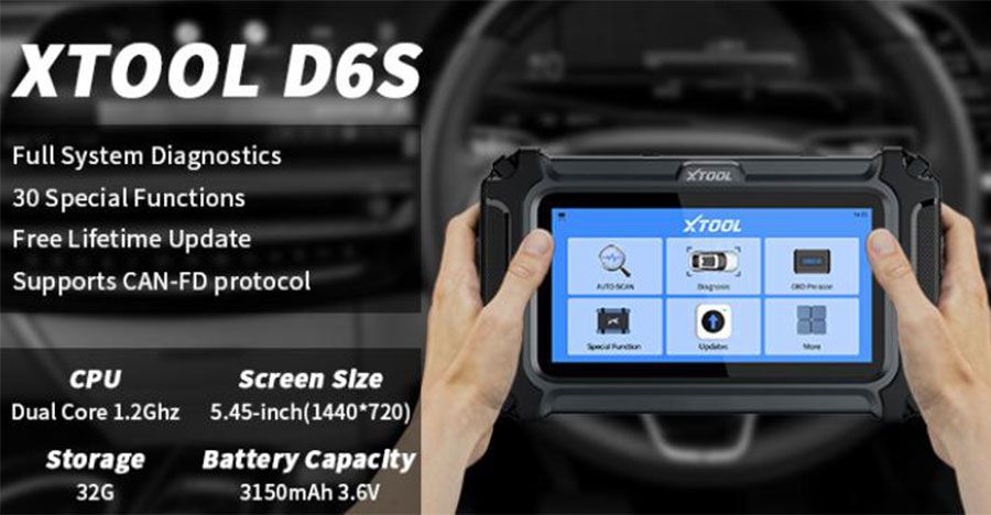 XTOOL D6S Full System Diagnostic Tool with 30 Maintenance Services Free Liftetime Update