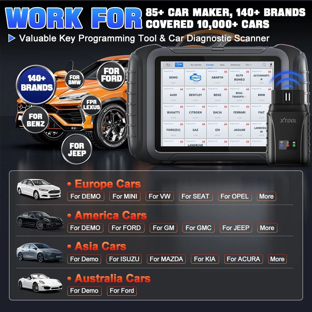 XTOOL D8W WIFI OBD2 Scanner Car Diagnostic Tool