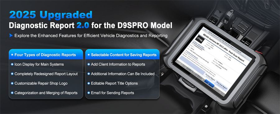 XTOOL D9S Pro Auto Diagnostic Scanner Support ECU Coding Key Programming