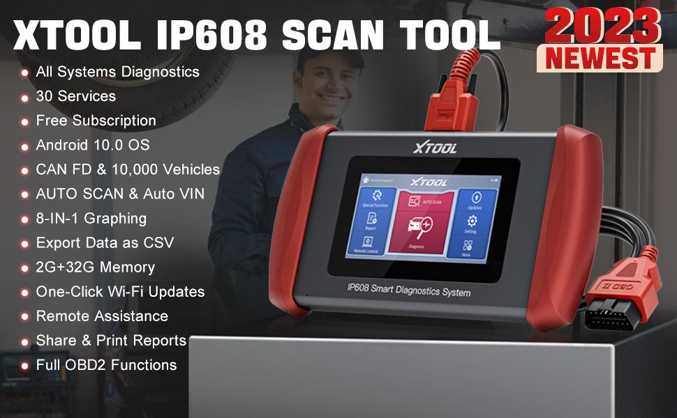 XTOOL Inplus IP608 OBD2 Scanner Full System Diagnostic Tool Support CAN FD