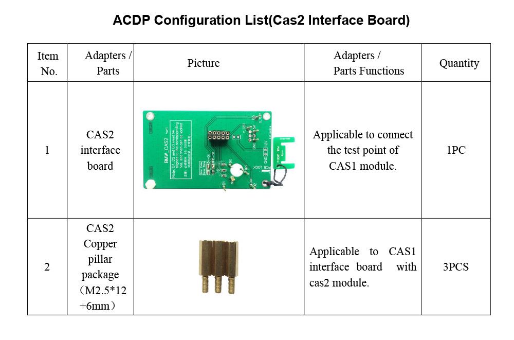 Yanhua ACDP BMW CAS2 Interface Board