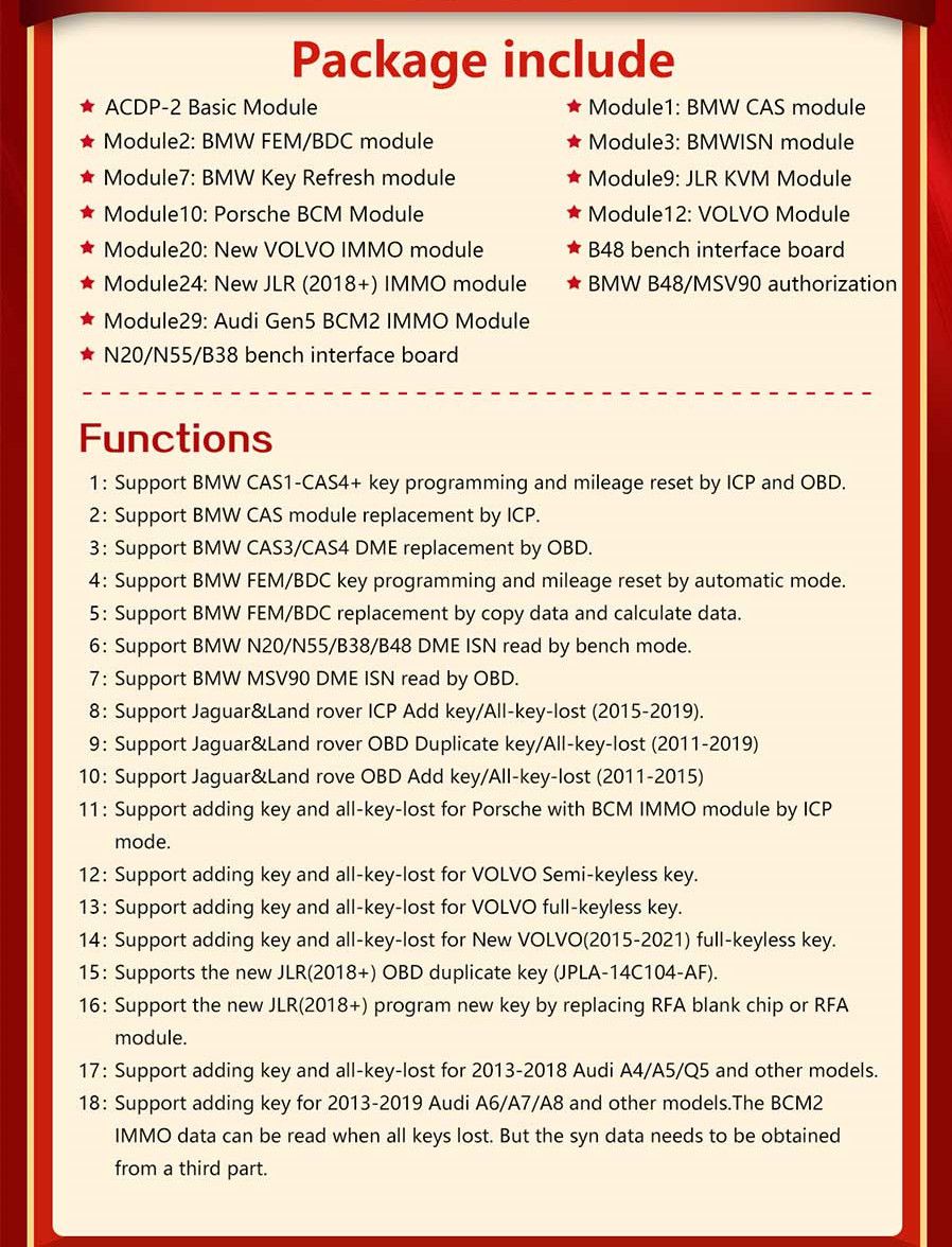 Yanhua Mini ACDP-2 Locksmith Package with Module 1/2/3/7/9/10/12/20/24/29 and License 