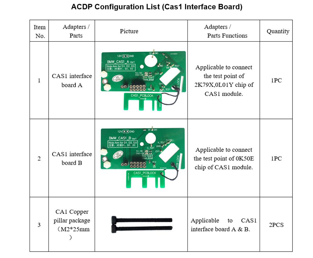 Yanhua ACDP BMW CAS1 Interface Board